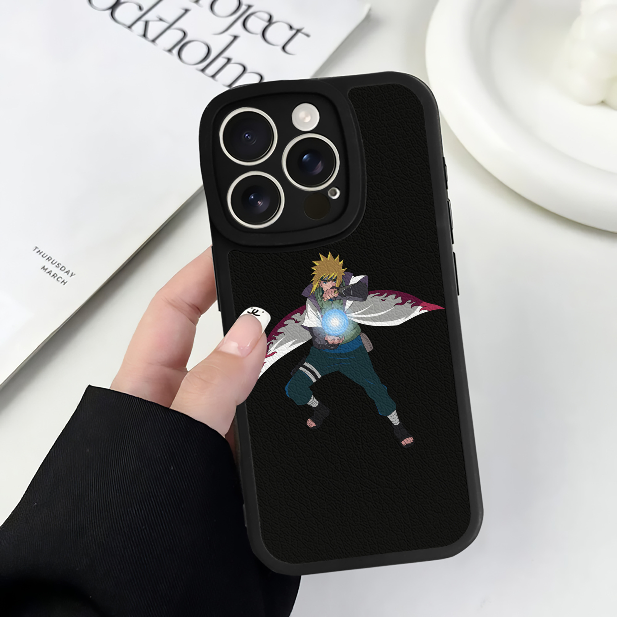 （画像用） NARUTO -ナルト- 波風 ミナト Namikaze Minato 【iPhone 16シリーズ対応】シリコンスマホケース（レザー調） 材質：シリコン